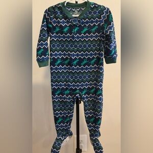 Carter's Navy, Blue & Green Dinosaur Print Footed One-Piece
